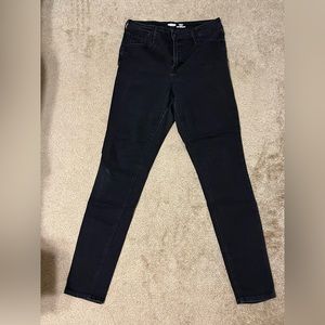 Old Navy black super skinny high rise jeans size 10 Long